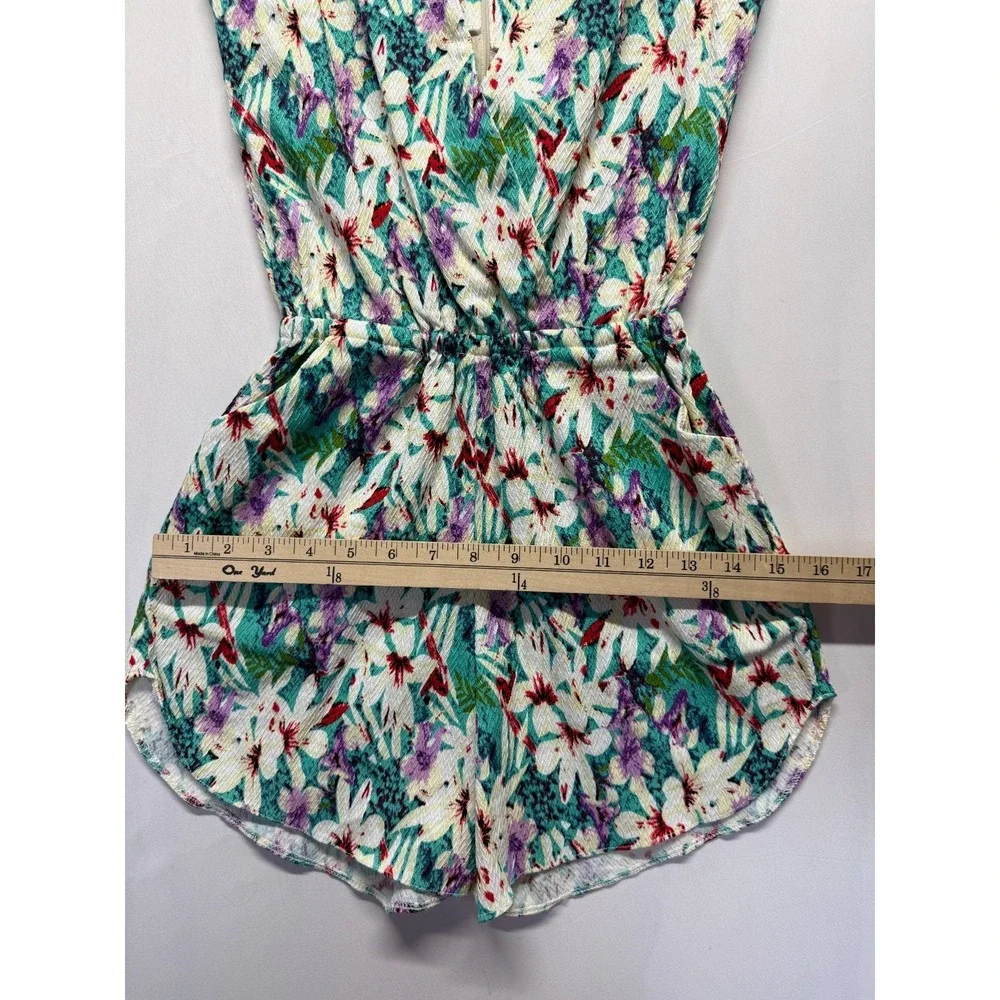 Little Lauren Co. Romper Womens Small Multi Floral Print Elastic Waist One Piece